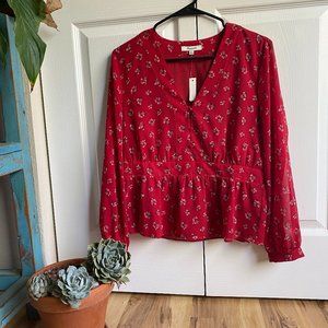 Madewell Floral Peplum Top (S)